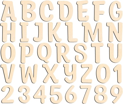 124 pcs wooden letters inch - 124,