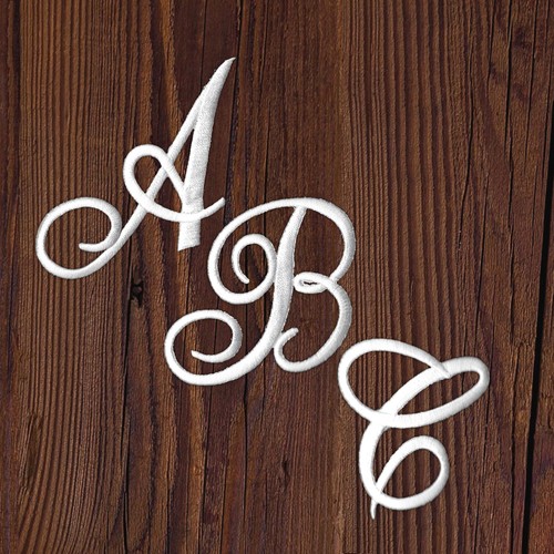 Iron script letter - iron, patches